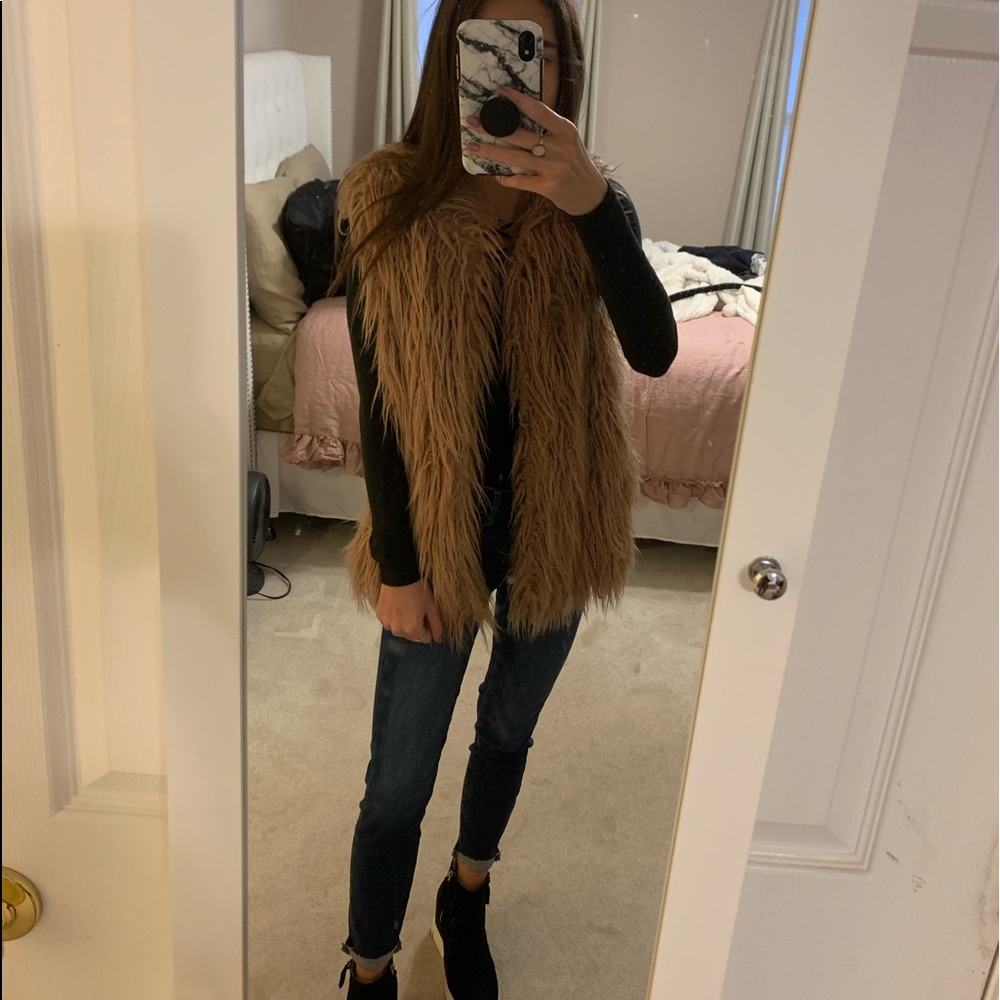 Mauve Faux Fir Vest